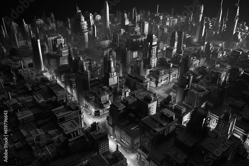 cities in black and white, Generative AI