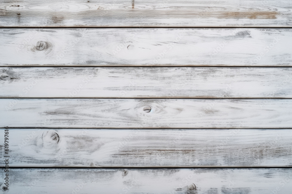 Fototapeta premium White wood boards texture with natural patterns, Generative AI