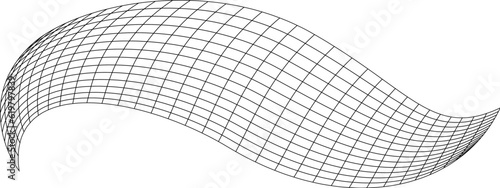 Net flying waving. Texture wave textile. Fabric square cells sea wind. Vector illustration rolling hills. Flag windy stream flow. Network structure surface checkered background sport lines border.