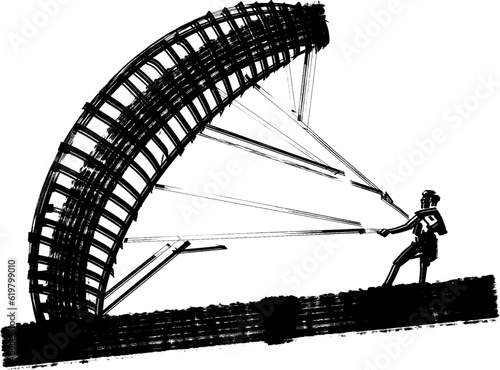 paraglider silhouette on a sky