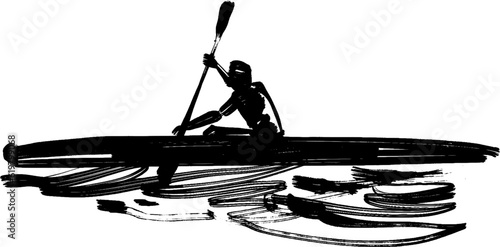 silhouette of a person in a canoe boat