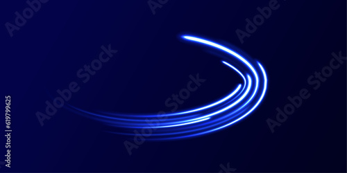 Acceleration speed motion on night road. Magic moving fast speed police lines. Laser beams luminous abstract sparkling isolated on a transparent background. 