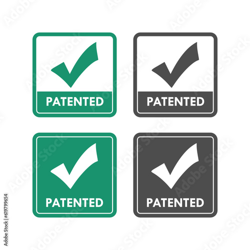 Patented design logo template illustration