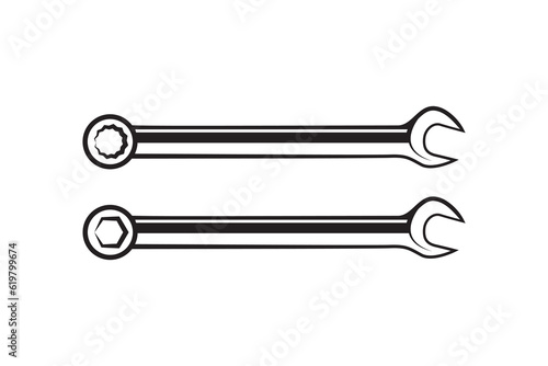 12 point and 6 point wrench icon design vector template