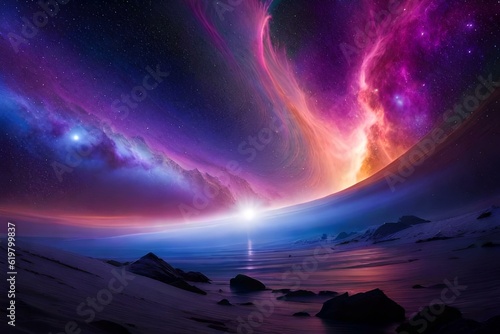 most beautiful spcae, galaxy, milky way wallpaper Generative Ai © AI artistic beauty
