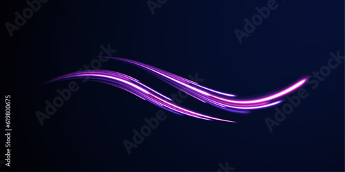 Purple fire flames of space rocket, shuttle launch. Comet or meteor trails isolated on transparent background. 