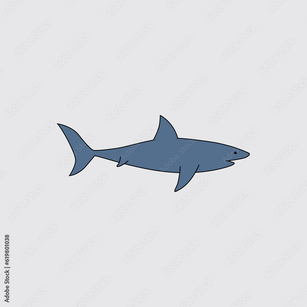 Great White Shark, Side View. - Vector Great White Shark, Side View. - Vector