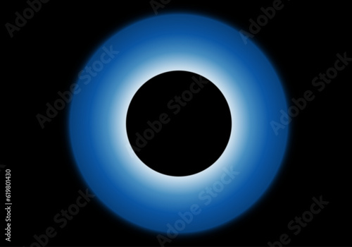 Fondo con circulo azul y blanco sobre fondo negro