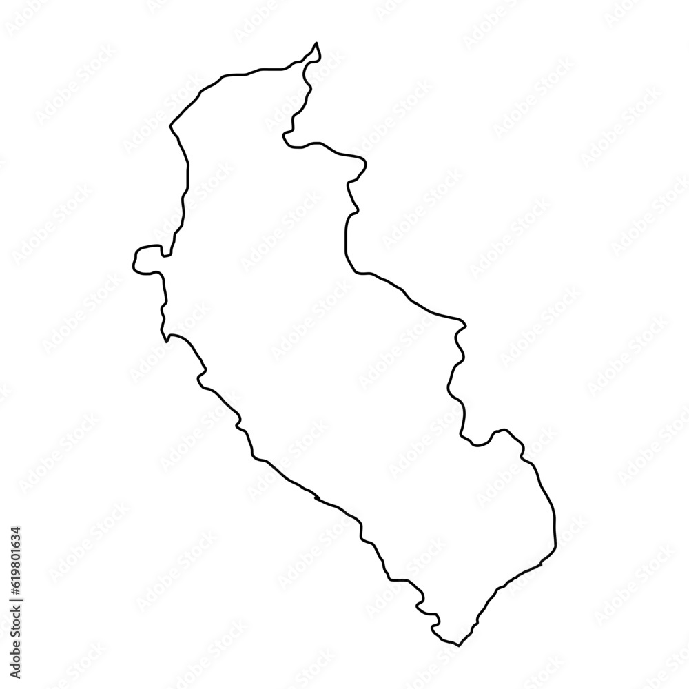 Ica map, region in Peru. Vector Illustration.