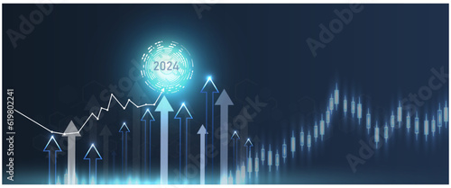 Business growth currency stock and investment economy for the year 2024.