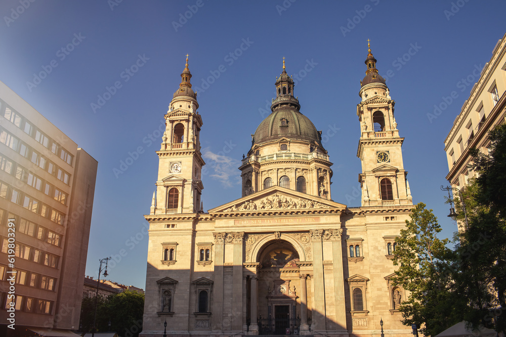 St.Stephens Basilica in summer.Budapest,Hungary.