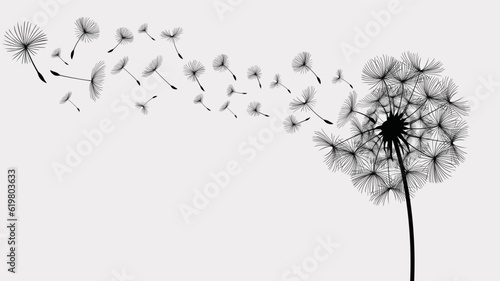 Wildflower dandelion in a vector style isolated. Vector flower for background  texture  wrapper pattern  frame or border.