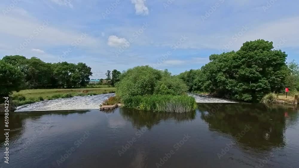 Weir pools on the River Trent on the outskirts of the town of Newark-On-Trent, UK Weir pools on the River Trent on the outskirts of the town of Newark-On-Trent, UK