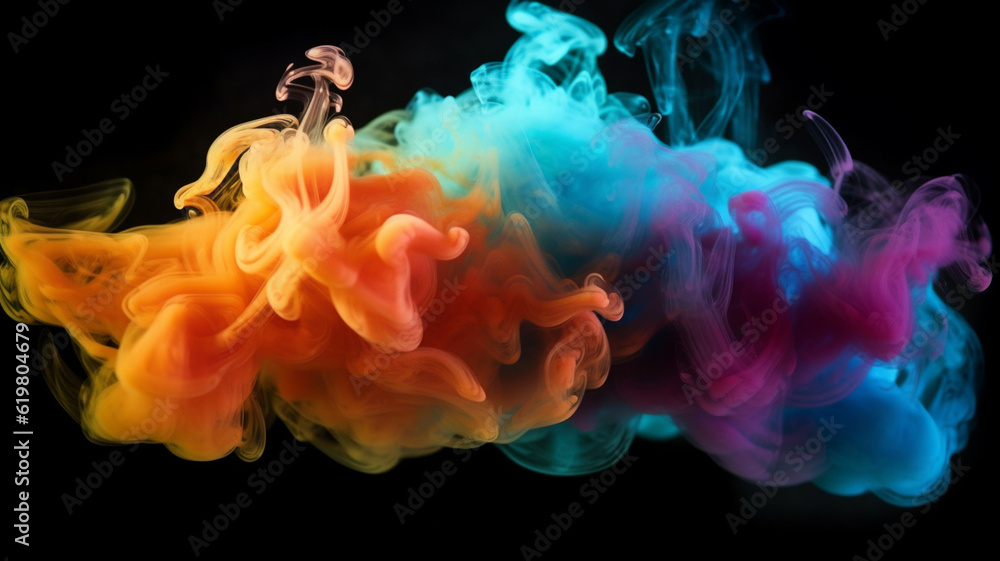 Colorful smoke on a dark background Colorful smoke on a dark background