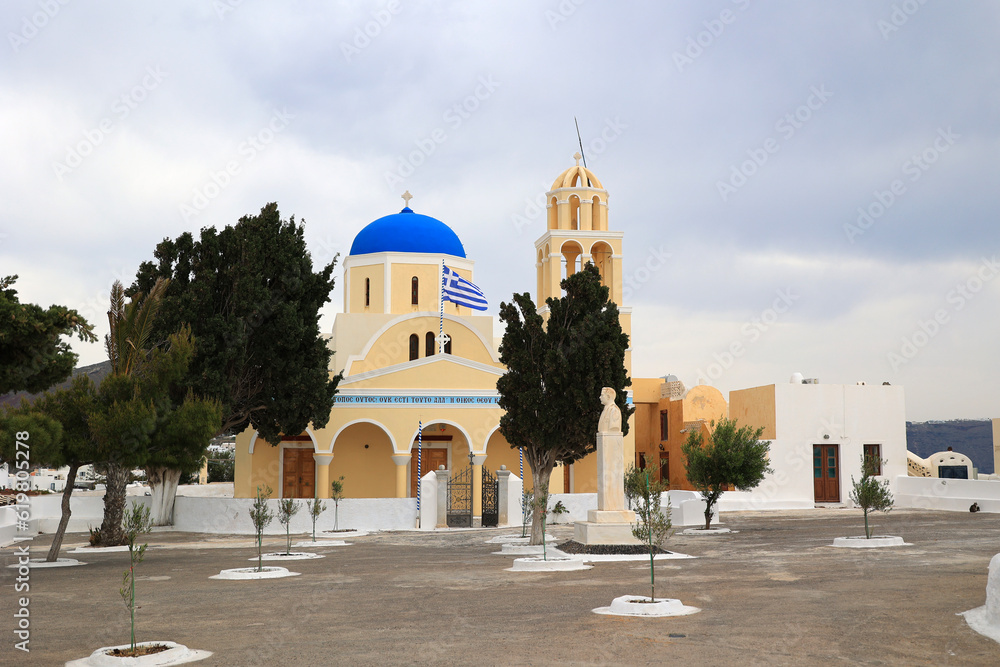 Holy orthodox church of Saint George-Oia on the Cyclades Island of Santorini-Greece  