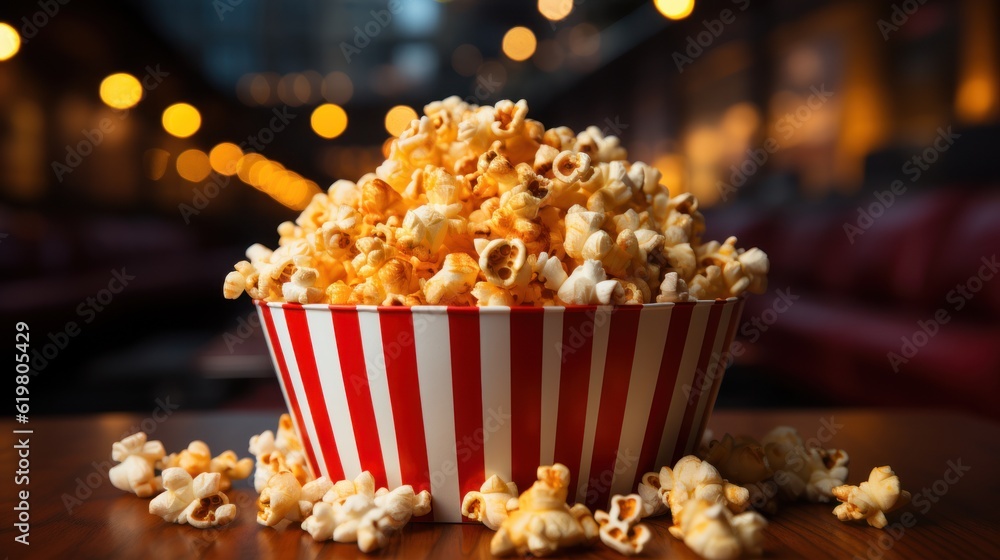 popcorn in a box, ai generative popcorn in a box, ai generative
