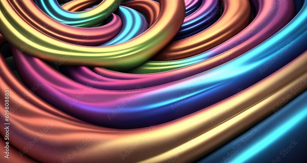 Abstract background with multicolored waves and liquid metal texture. Ai generative. Abstract background with multicolored waves and liquid metal texture. Ai generative.