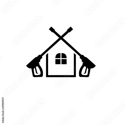 pressure wash home logo template