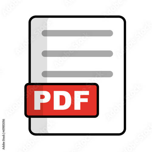 PDF file icon. PDF file extension. Vector.