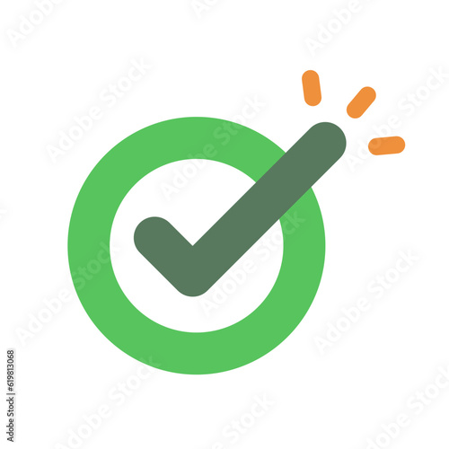 Flat design emphasis pop check box. Vector.