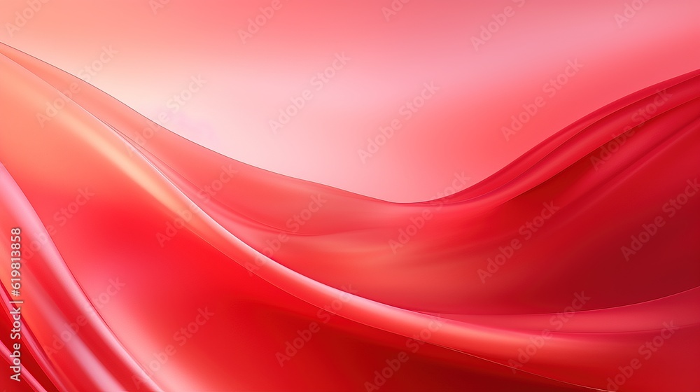 Soft Red Light Silk Waves background. Abstract soft color design surface with wavy borders and curves. Generative AI. Soft Red Light Silk Waves background. Abstract soft color design surface with wavy borders and curves. Generative AI.