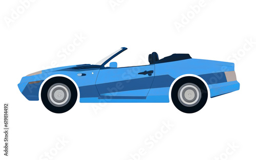 Cabrio sport car vector illustration, transparent png © Pter