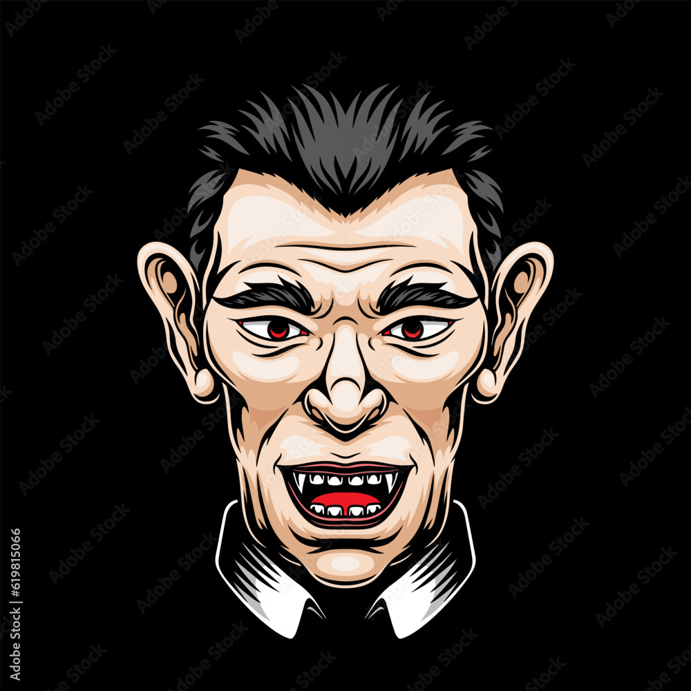 Dracula head mascot logo