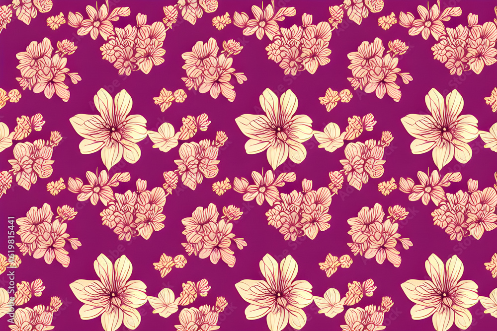 Seamless pattern floral design generative ai Seamless pattern floral design generative ai