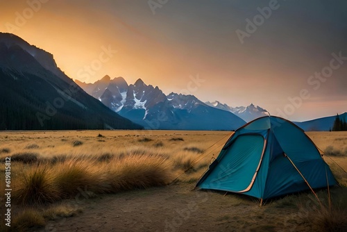 Serenade of Solitude: Experience the Enchanting Romance of a Mountain Sunset Camping Retreat!