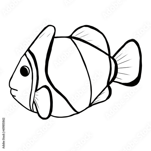 Obraz na płótnie Nemo fish lined drawing.