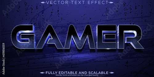 Gamer text effect, editable esport and neon text style