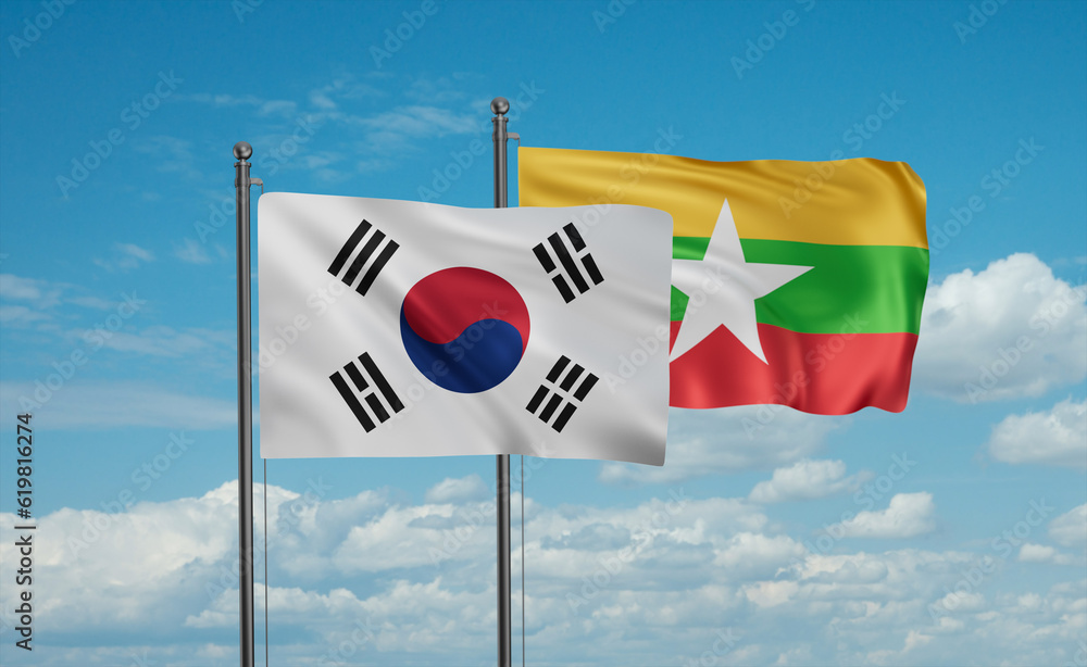 Naklejka premium Myanmar Faso flag