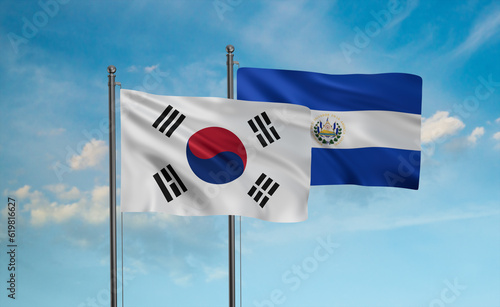 Salvador and South Korea flag