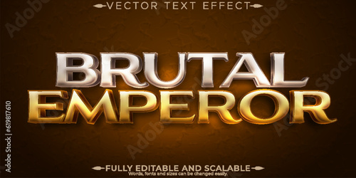Emperor metallic text effect, editable warrior and knight text style