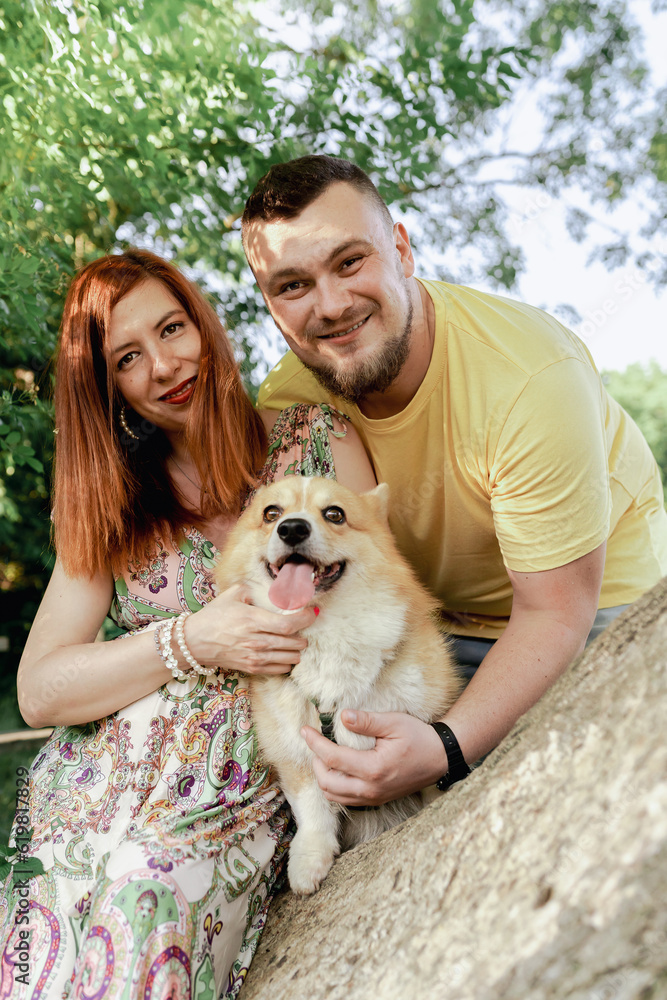 Portrait young married couple expecting baby Portrait young married couple expecting baby