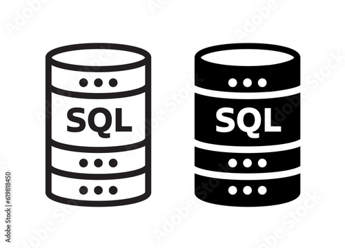 SQL server vector icon set. Mysql database symbol.  photo