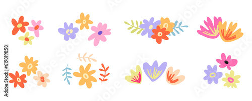 Hand Drawn Flowers Set. Floral Clip Art Collection © Artrise Stocker