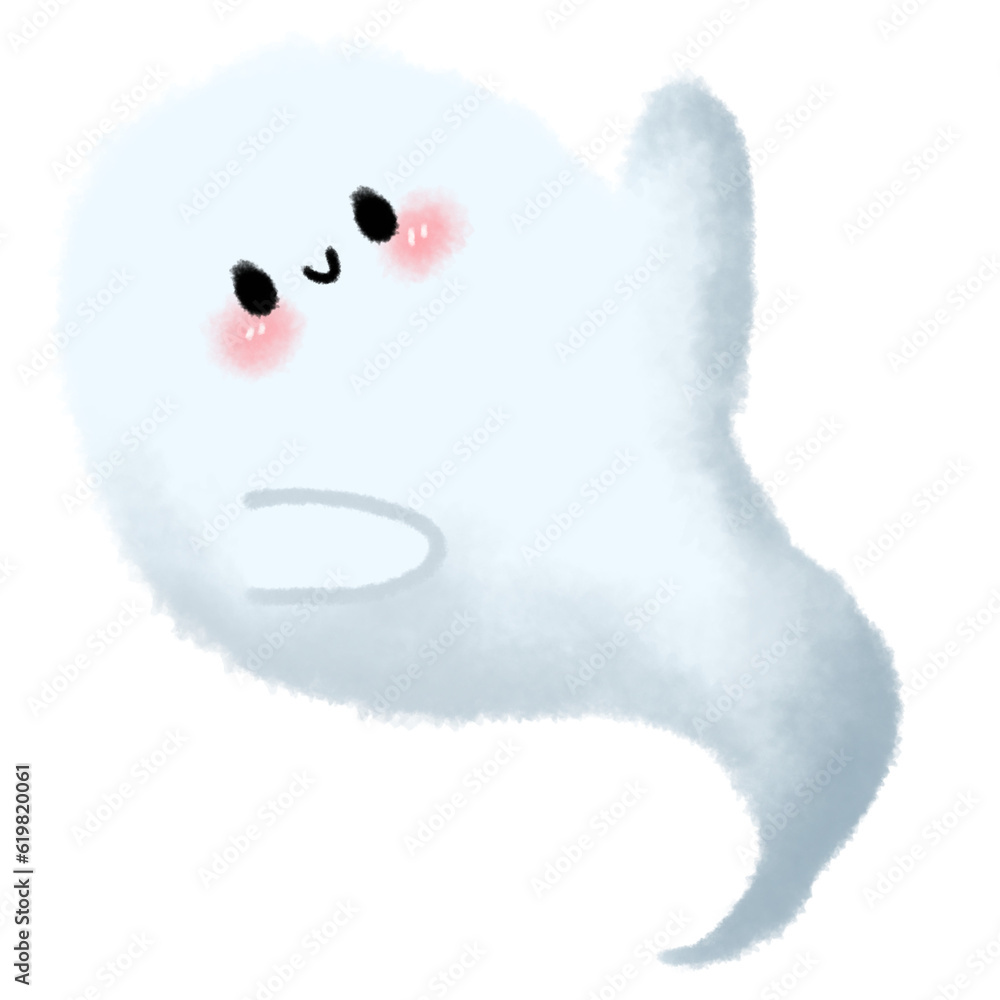 Obraz premium Ghost cute watercolour 