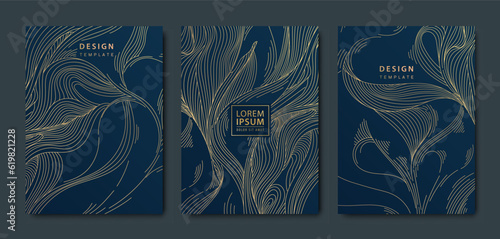 Vector japanese line texture patterns, luxury covers, hand drawn abstract wavy shapes. Luxury line covers, labels, frames, invitations, brochures, packaging products, perfume, soap, wine.