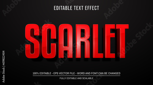 Editable text effect red bold mock up