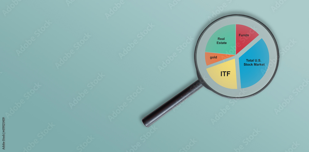 abstract background of stock market Investing Insights with magnifying glass and indicator technical analysis graph abstract background of stock market Investing Insights with magnifying glass and indicator technical analysis graph