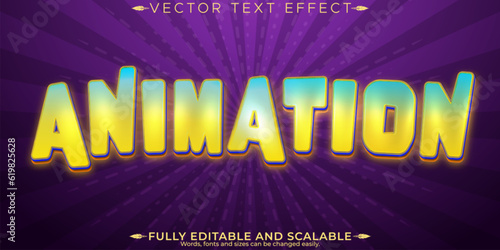 Animation text effect, editable funny and comic text style