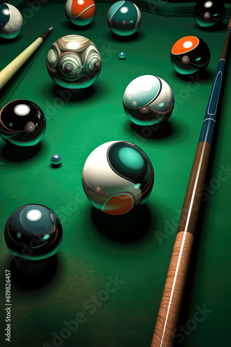 Optical Illusion in Billiards: Artistic Interpretation
