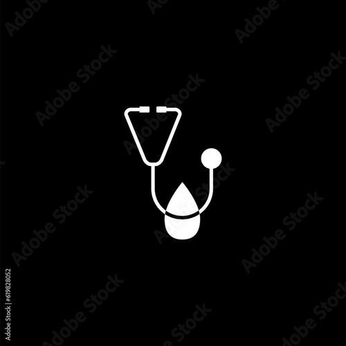 Stetoskop icon isolated on black background 