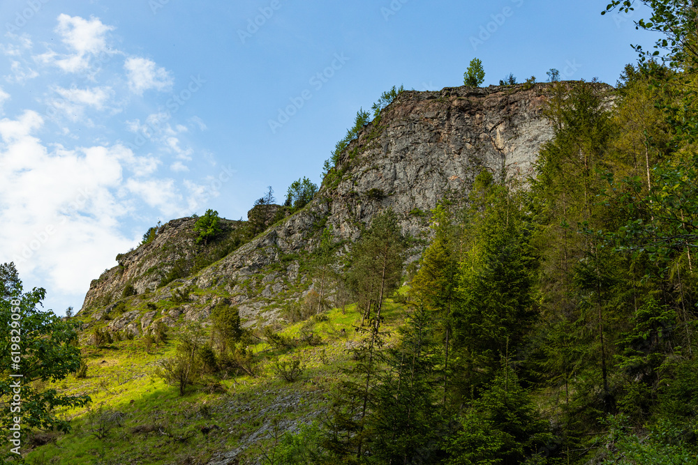 View of the rocks. Homola Gorge. Poland. Pieniny National Park.