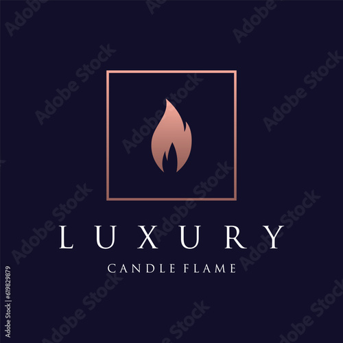 Simple candle flame logo template design with a creative and modern concept.