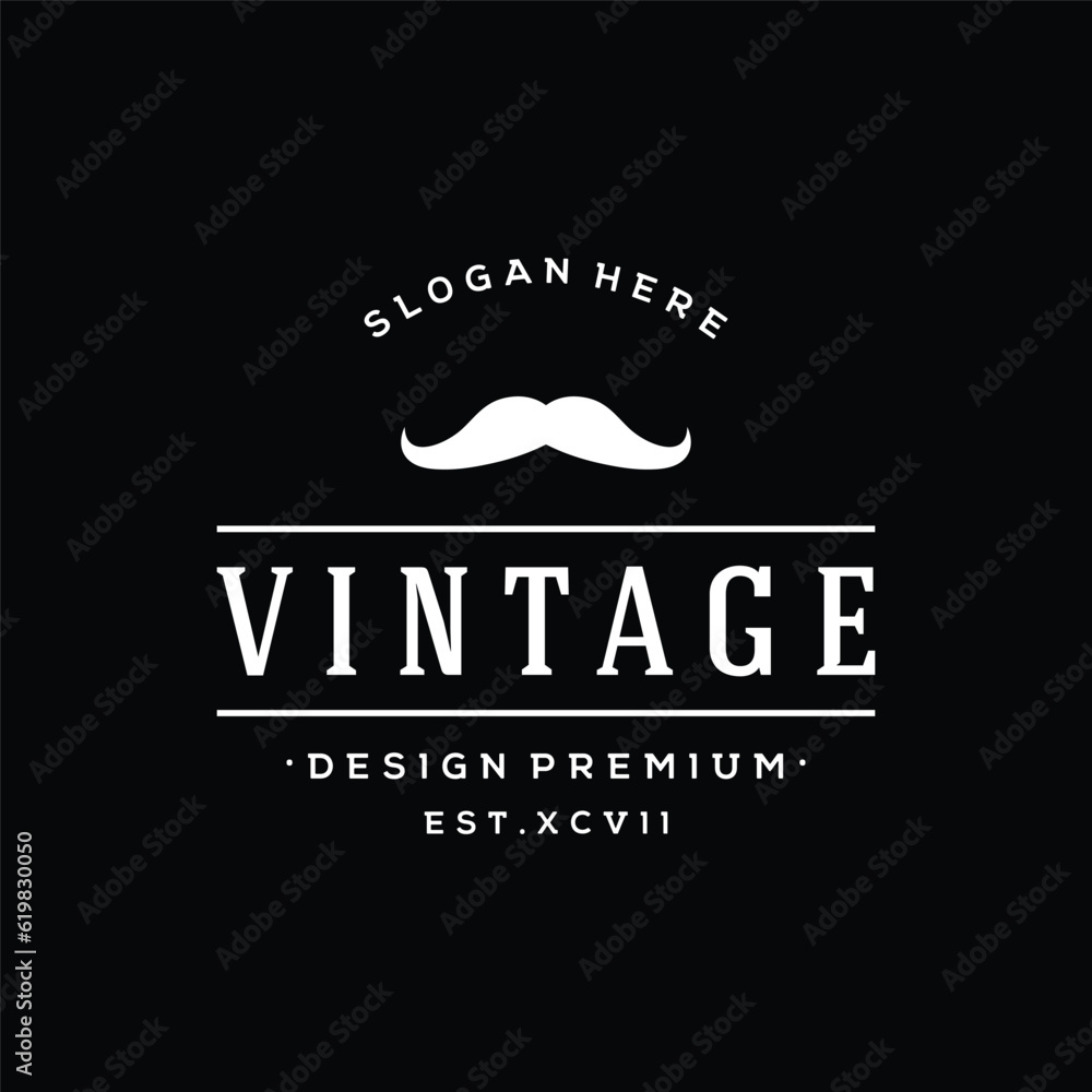 Obraz premium Logo design typography vintage retro badge for business , clothing , barber , restaurant and bar.