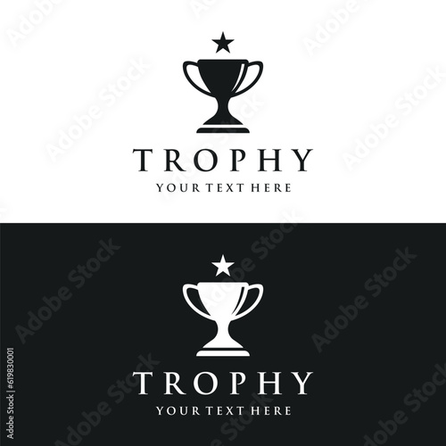 Creative and unique trophy Logo template design. Trophy logo for sport tournament championship