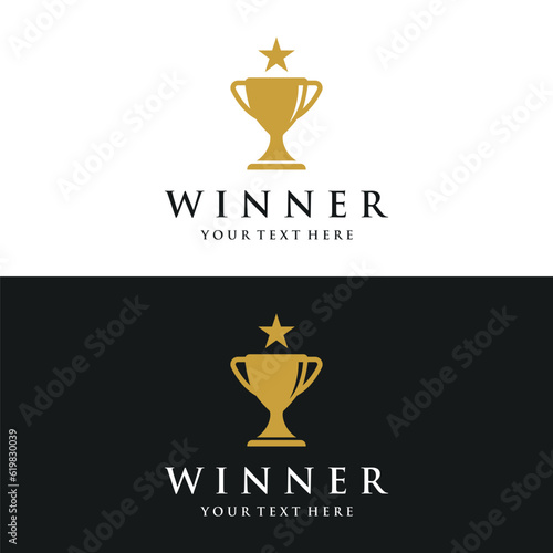 Creative and unique trophy Logo template design. Trophy logo for sport tournament championship