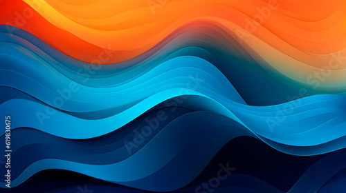 Abstract 3d colorful gradient waves background illustration. Minimalist beautiful wavy lines and glowing shapes wave background. Generative AI.